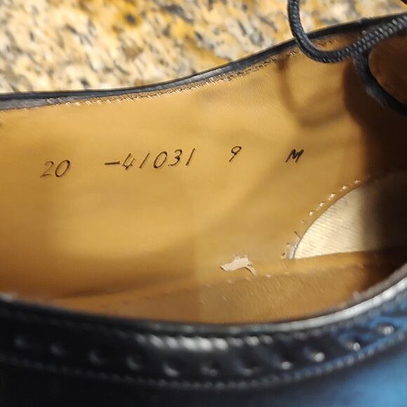 Johnston & Murphy Optima Black Leather Wingtip Dress Oxford Shoes US 9M main image 8